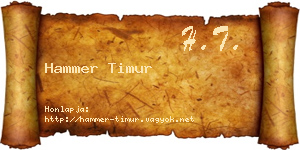 Hammer Timur névjegykártya